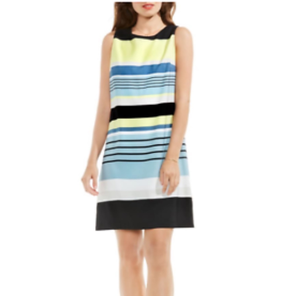 Vince Camuto Striped Harmony Shift Dress Sleeveless Size 6
